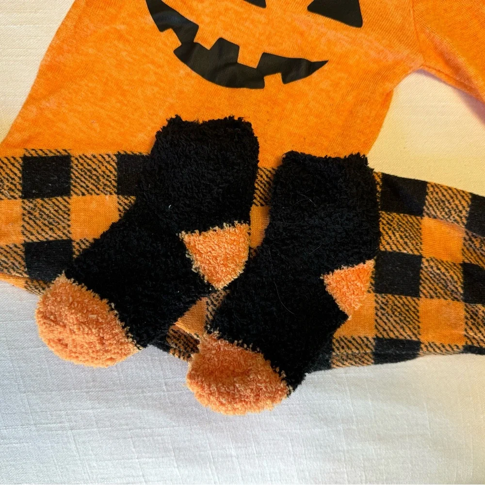 Trick or Treat Sleep | Halloween Jack O Lantern Pajama Set | 12 months